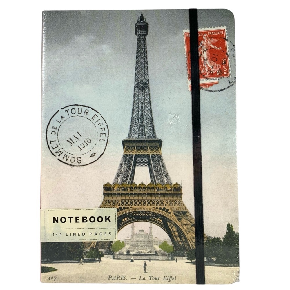 French Themed Paris Eiffel Tower Lined Notebook by Cavallini & Co. NEW Travel